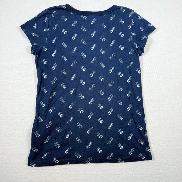 Madewell Womens Tee T-Shirt Size Small‎ Blue Floral Print Short Sleeve Classic - Picture 2 of 6